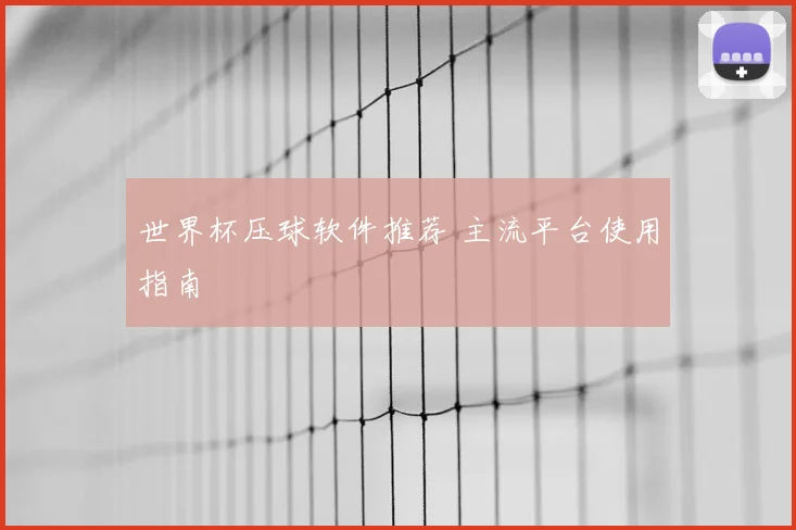 世界杯压球软件推荐 主流平台使用指南